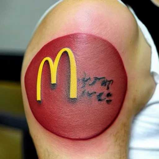 Prompt: mcdonalds logo tattoo