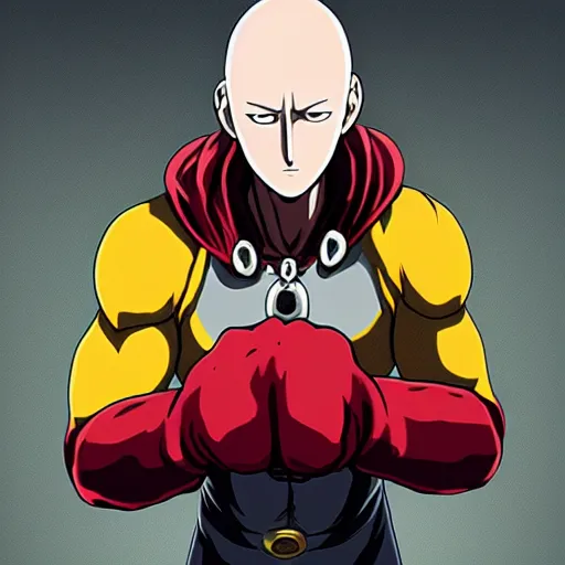 Prompt: One Punch man in the style of Tinto Retto, hyperdetailed, 4k, full body, artstation