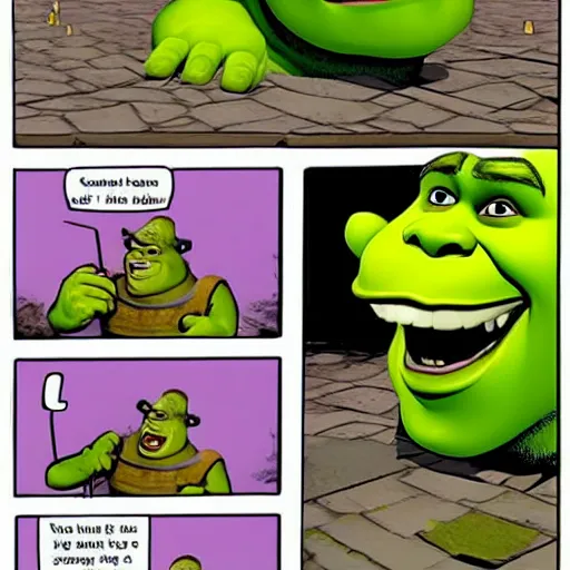 Shrek as the cartoon Garfield : r/weirddalle