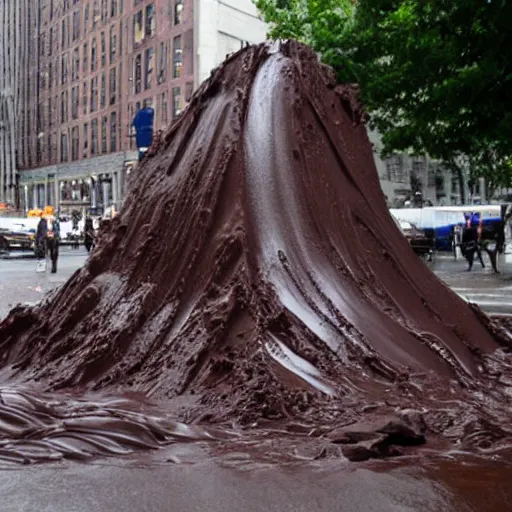 Image similar to tsunami of liquid chocolate on new york