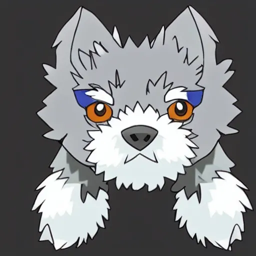 Image similar to pokemon that looks like a schnauzer in pokemon style