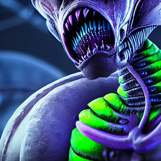 Prompt: macro photo of alien lifeforms colorful, 8k photorealistic, cinematic lighting, detailed, photorealistic, unreal engine