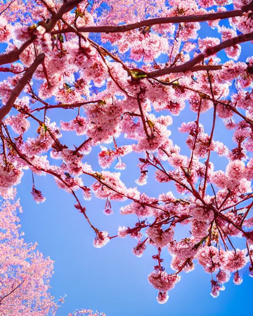 Image similar to stylized highly ornate baroque cherry blossoms soft daylight 8k high angle shallow depth of field