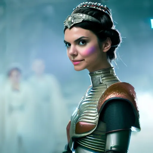 Image similar to victoria justice as princess padme in star wars episode 3, 8 k resolution, cinematic lighting, anatomically correct