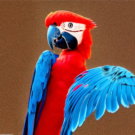 Image similar to high res Scarlet macaw with its wings open 4k