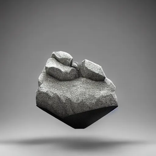 Image similar to floating rock, Hiroaki Tsutsumi style