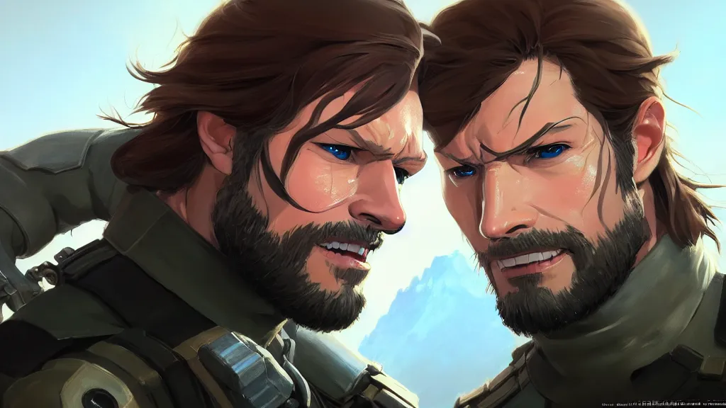Prompt: portrait, snake from metal gear, studio ghibli, pixar and disney animation, sharp, rendered in unreal engine 5, highly detailed, digital painting, artstation, concept art, smooth, sharp focus, illustration, wide angle, artbook, wallpaper, splash art, promo art, dramatic lighting, art by artgerm and greg rutkowski and bo chen and jin xiaodi