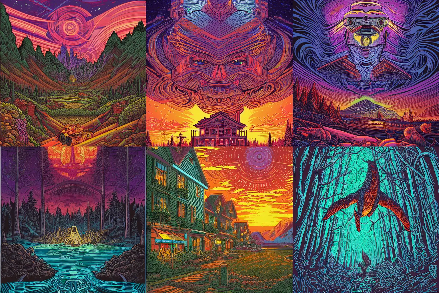 Prompt: artwork by dan mumford