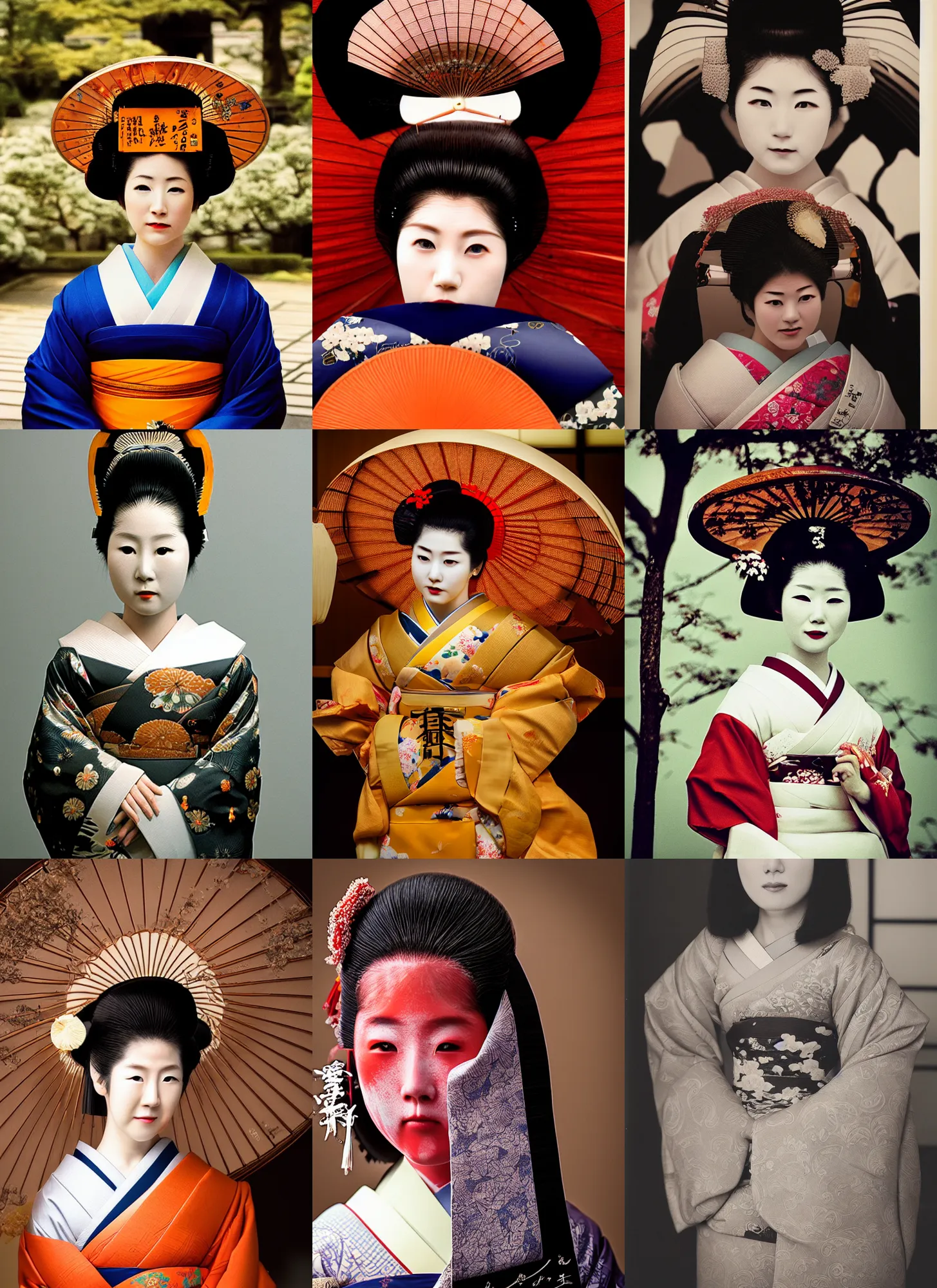 Prompt: Portrait Photograph of a Japanese Geisha Amber T800