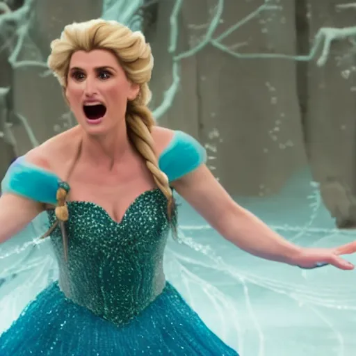 Image similar to A still of Idina Menzel as Elsa