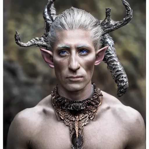 Image similar to 8K Photography from a Male muscled short haired Elven King by Jimmy Nelson