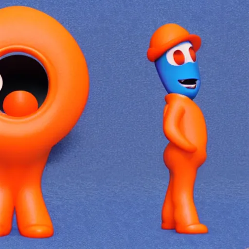 Image similar to orange keyhole character in the style of pixar