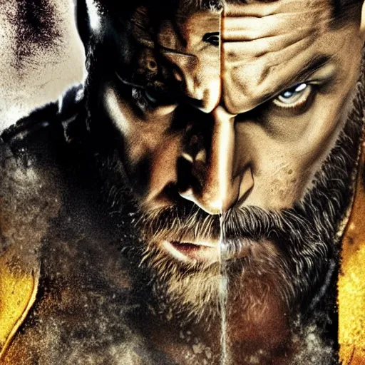 Image similar to Tom Hardy in wolverine suit Digital art 4K quality Photorealism