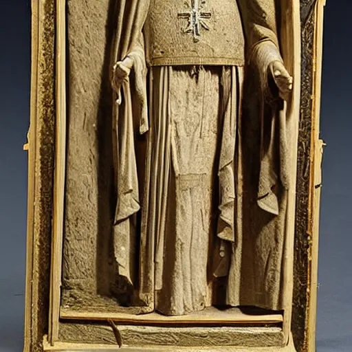 Prompt: the enshrined remains of st. valerius, mummified corpse, saint, detailled, heavyly ornamented, national geography