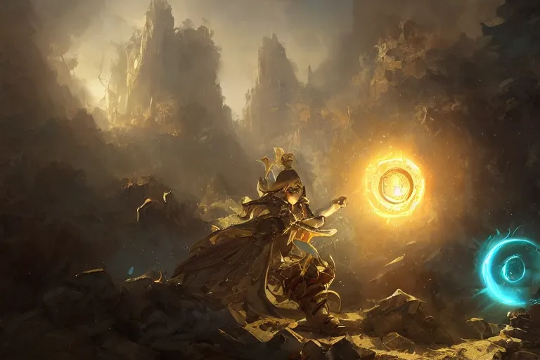 Image similar to a time traveler opening a portal in the baroque era, league of legends art style, hearthstone art style, epic fantasy style art by Craig Mullins, fantasy epic digital art, epic fantasy card game art by Greg Rutkowski