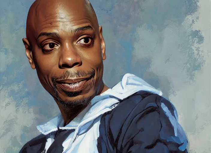 Prompt: a highly detailed beautiful portrait of [ robot ] dave chappelle by gregory manchess, james gurney, james jean