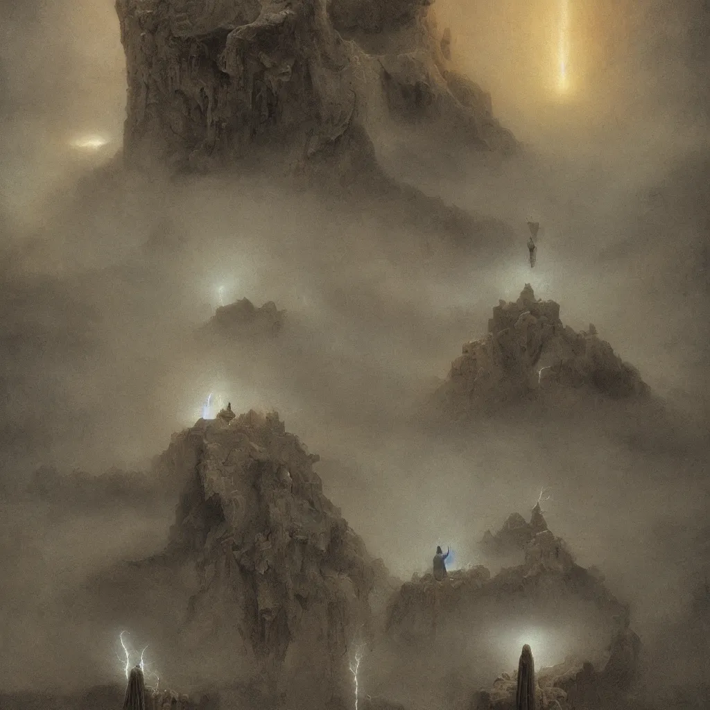 Prompt: digital painting by beksinski, by bosch, portrait of saint of the pit, divine, highly detailed, dramatic lightning, octane render, matte painting, 4 k,