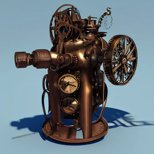 Image similar to steampunk time machine, cinema4d