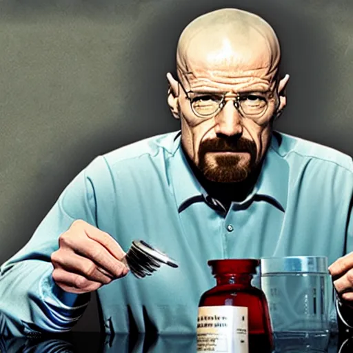 Prompt: walter white pogging