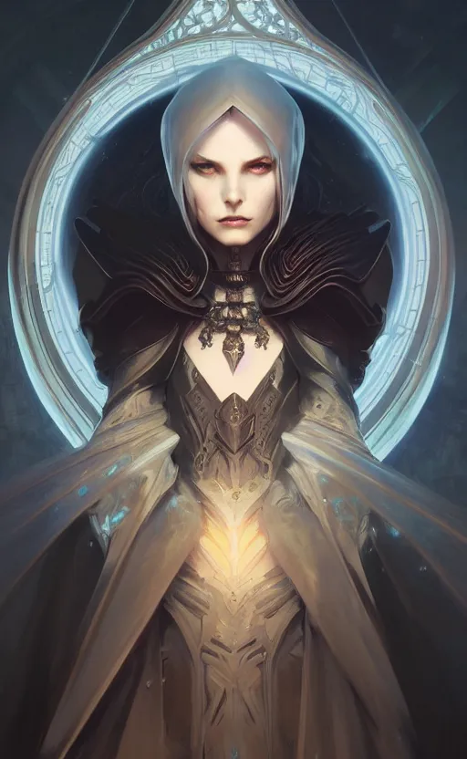 Image similar to Alchemy Imperial Princess knight gothic girl, sci-fi, highly detailed, digital painting, artstation, concept art, smooth, sharp focus, illustration, art by artgerm and greg rutkowski and alphonse mucha, fractal flame, amazing composition, gothic arch frame