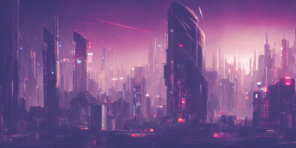 Prompt: city in the style of cyberpunk, singular gigantic building focus, space sky, anime illustration, jack sparrow