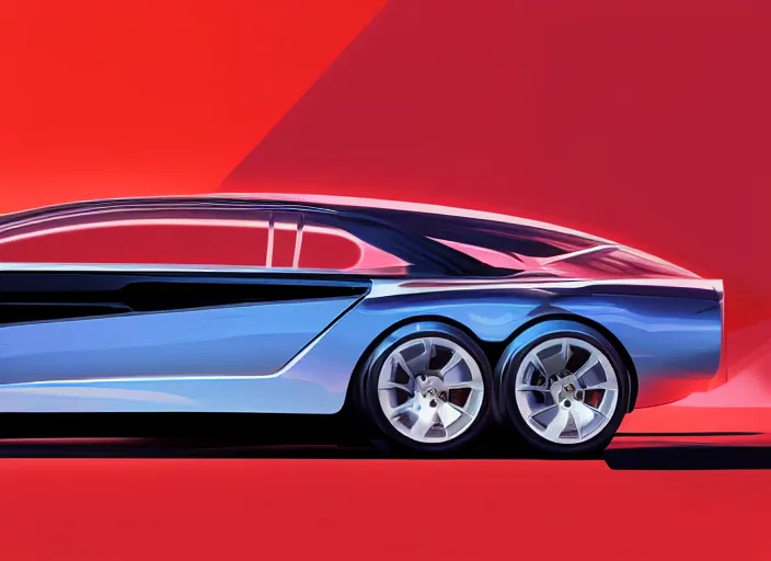 Image similar to wide view shot of anew car for 2 0 3 2. style by petros afshar, christopher balaskas, goro fujita, and rolf armstrong. car design by dmc and volvo.