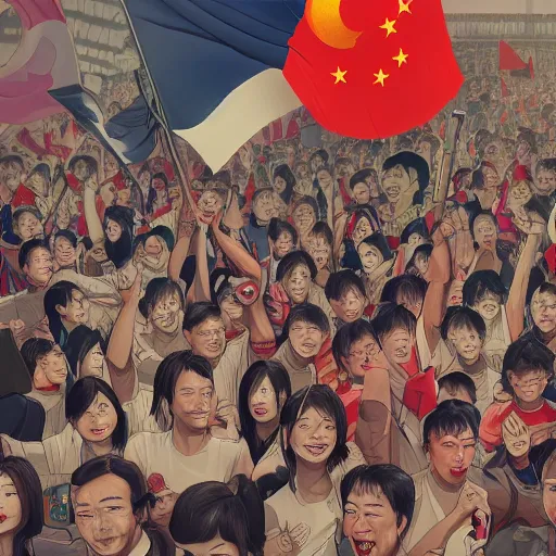 Prompt: Taiwan having a party with china , trending on artstation, detailed illustration