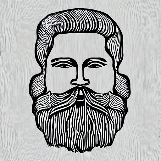 Prompt: bearded man using lathe, sawblade border, vector art, simple, clean, monochromatic, woodturning
