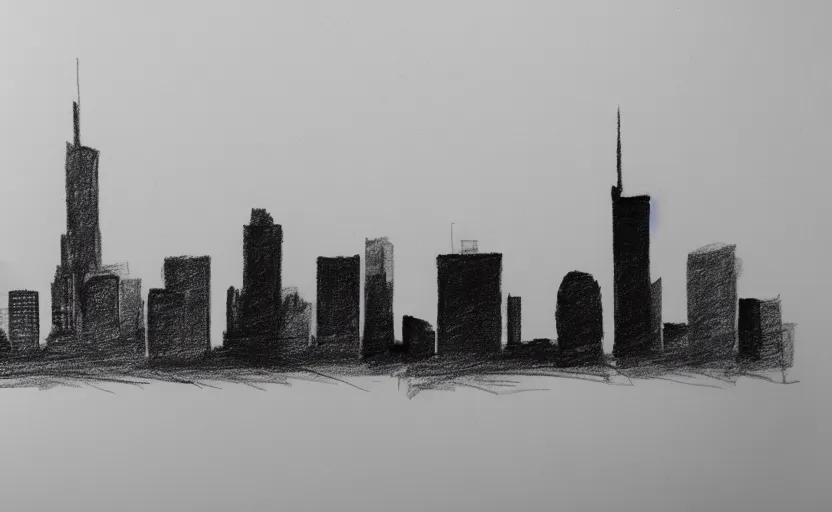 Image similar to minimalist pencil sketch of frankfurt skyline