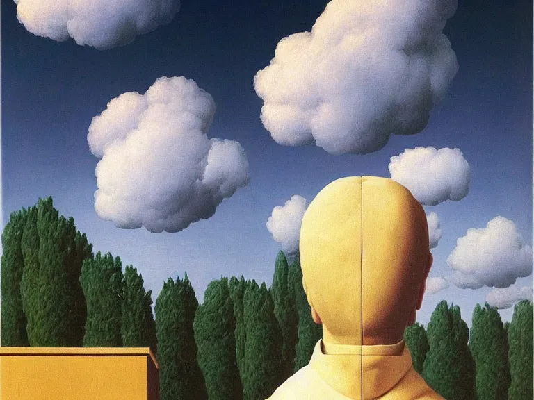 Image similar to beautiful!! painting by rene magritte, high detail, high resolution