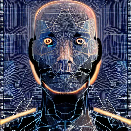 Image similar to How AI sees itself in 100 years, hyperdetailed, trending on Artstation, 4k