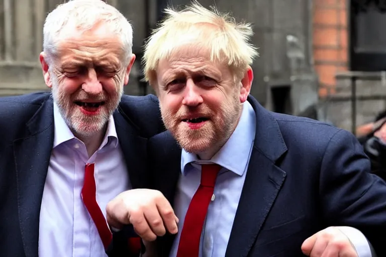 Image similar to jeremy corbyn punches boris johnson