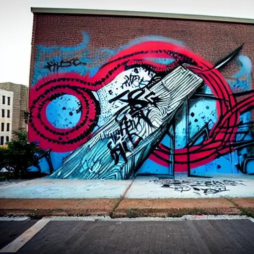 Image similar to wall with graffiti, splash painting, by swoon