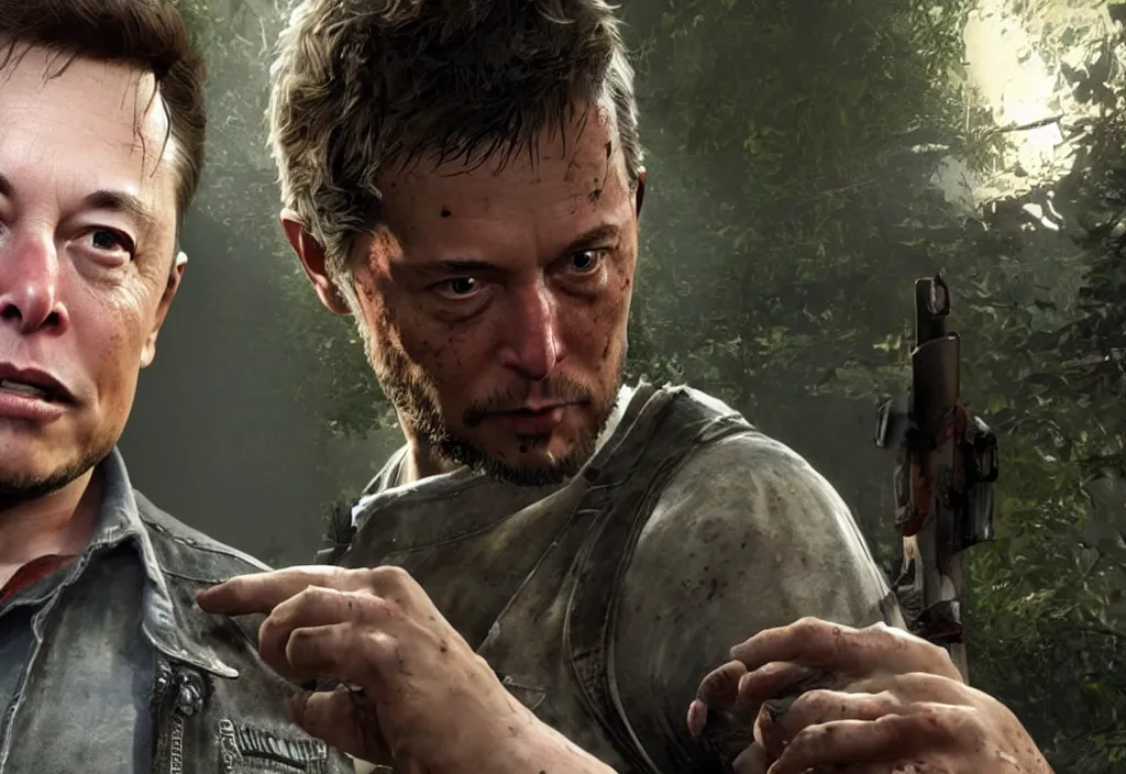 Image similar to elon musk in the last of us, elon musk in the video game in the last of us, gameplay screenshot, close up, 3 d rendering. unreal engine. amazing likeness. very detailed.