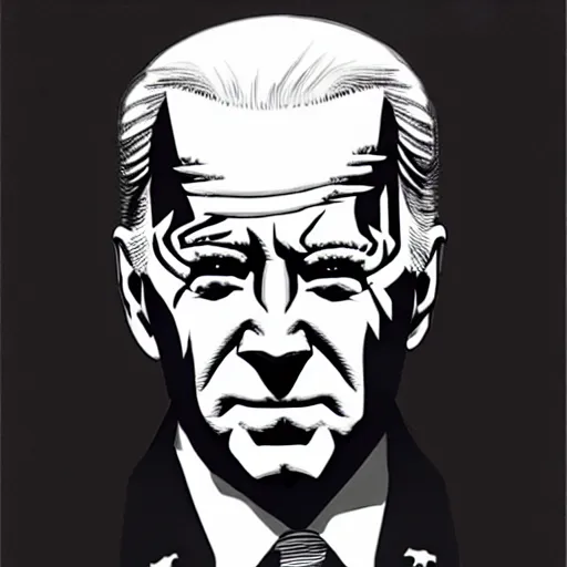 Image similar to Joe Biden looking sinister, by Tsutomu Nihei, highly detailed