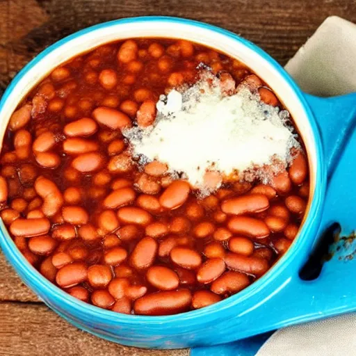 Image similar to a can of baked beans. a man of baked means. a fan of baked beans.