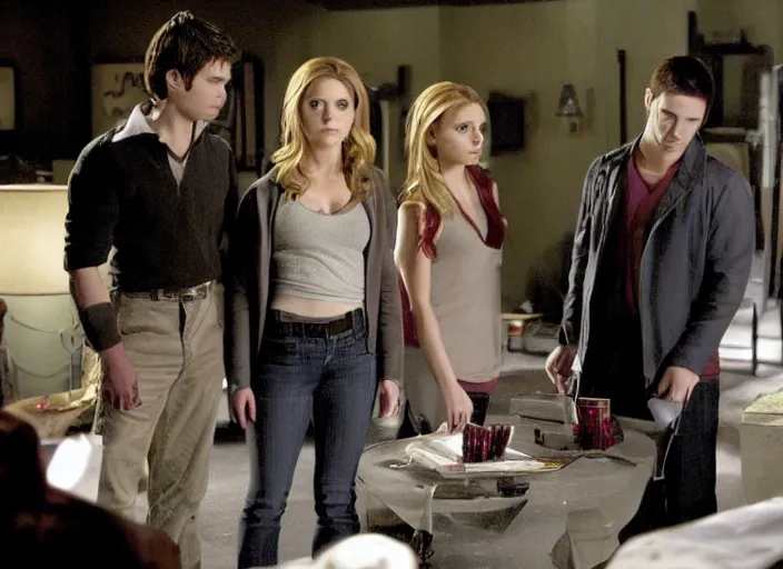 Prompt: Scene from the 2007 supernatural drama television series Buffy The Vampire Slayer