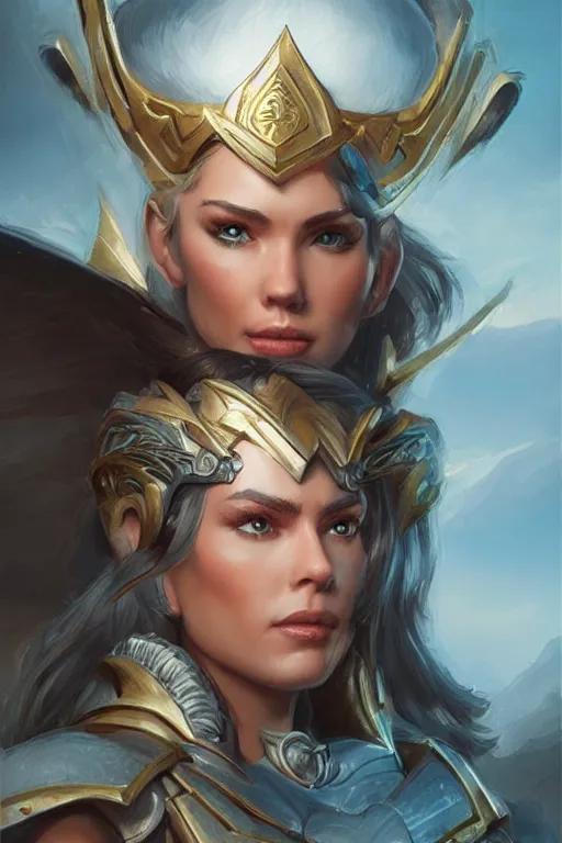 Image similar to amazon valkyrie athena, d & d, fantasy, portrait, highly detailed, headshot, digital painting, trending on artstation, concept art, sharp focus, illustration, art by artgerm and greg rutkowski and magali villeneuve