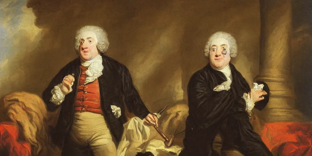 Image similar to Samuel Johnson meme, Sir Joshua Reynolds, 1775 oil painting
