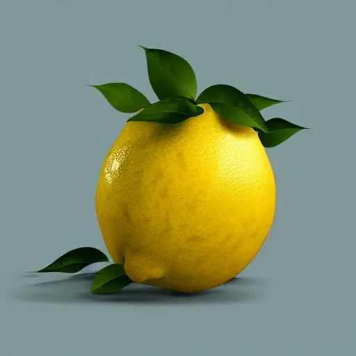 Image similar to a lemon with arms and legs with muscles, photorealistic, digital art,