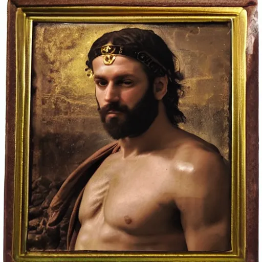 Image similar to bosski roman as greek god portrait