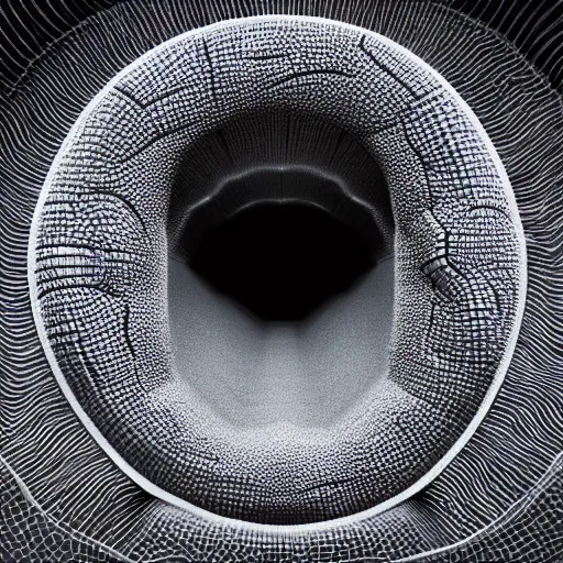 Image similar to tunneling electron microscope sculpture of an alien eukaryote. false color. museum display. mit technology review. nature journal. guggenheim modern art exhibit. nobel prize winning. ultra detailed 8 k tif