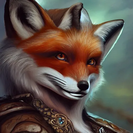 Prompt: An anthropomorphic fox wizard, highly detailed, sharp focus, D&D portrait, Neverwinter Nights