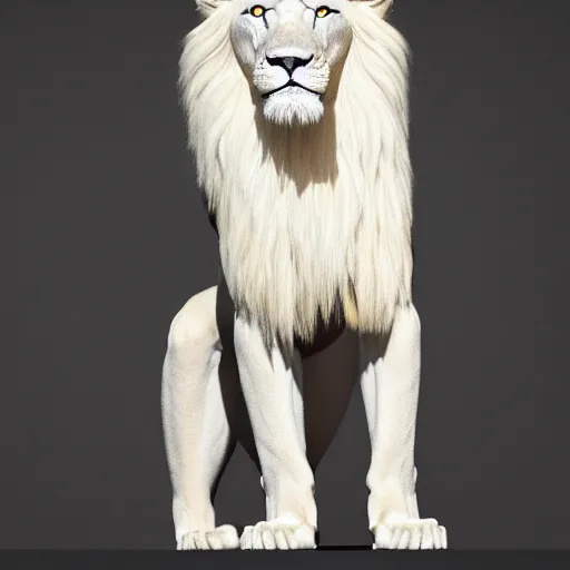 Realistic White Lion Full Body Muscle Suit