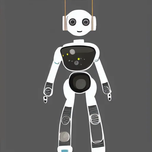 Prompt: a small cute human-like robot, futuristic, sci-fi, digital Art