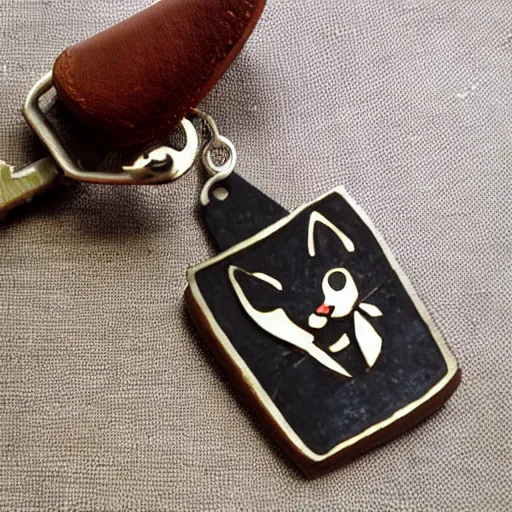 Prompt: hand - crafted key interior cat