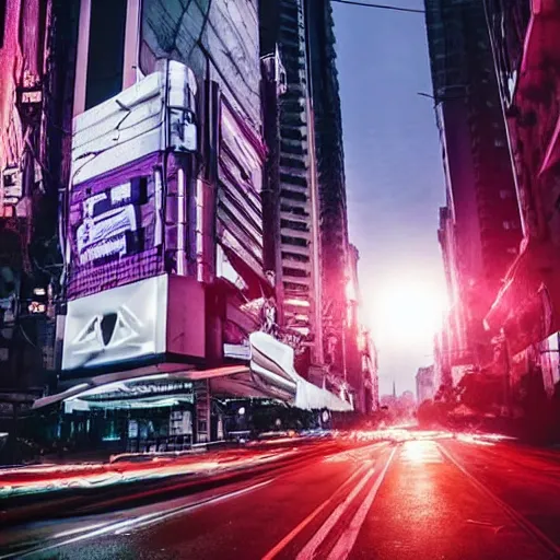 Image similar to avenida paulista, cyberpunk, blade runner, cinematic