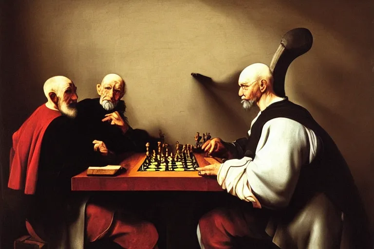 Chess Game Painting by Dariotti Art