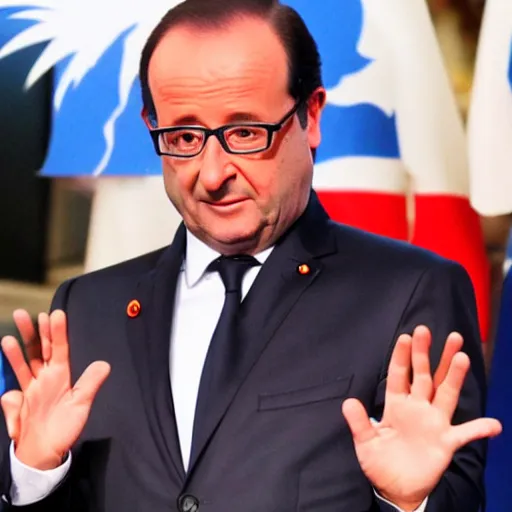 Image similar to François hollande is goku from dragon ball Z