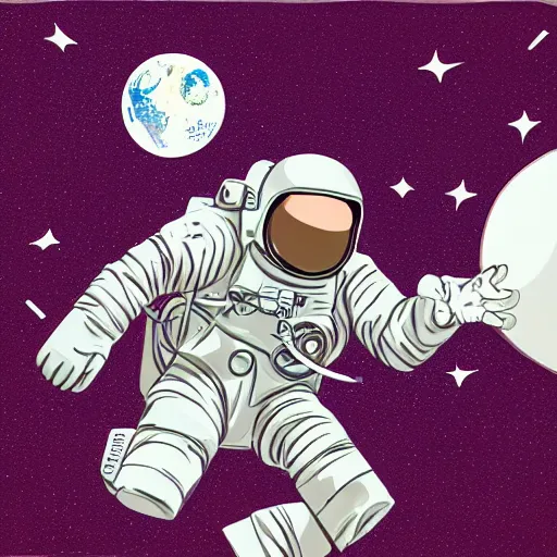 Prompt: digital art of among us astronaut eats cereals